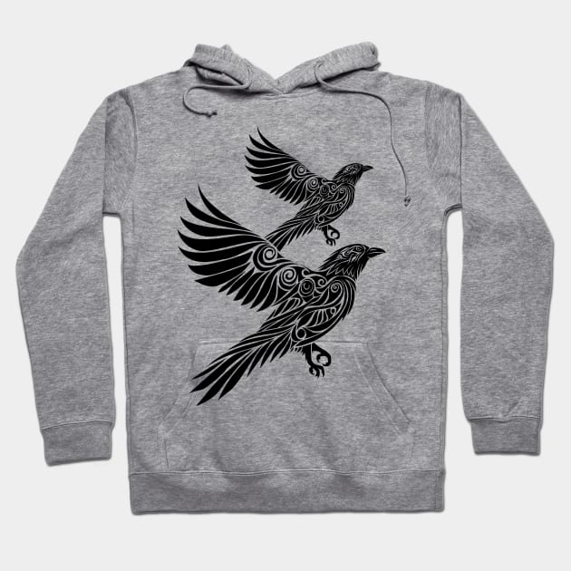 Trival crow flying Hoodie by albertocubatas